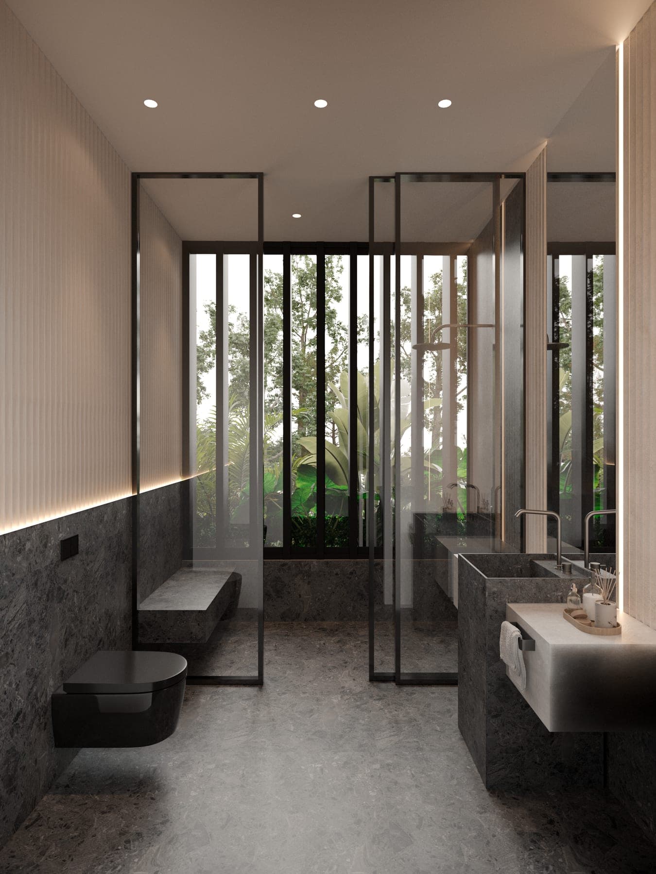 Baño principal, con vista al jardín